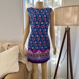 ROBERTA LYNN CALIFORNIA Floral Sleeveless Retro Dress Size M Medium